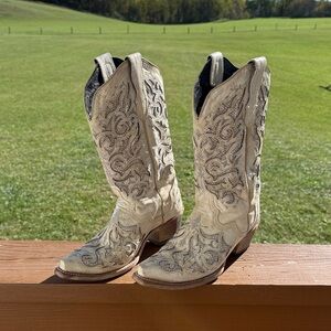 J.B. Dillon Classic white Leather Boots